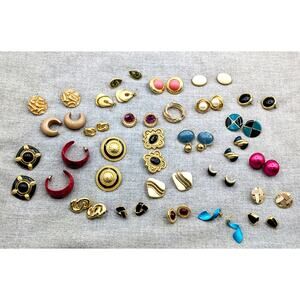 Lot of 28 Pair of 80s Vibe Earrings for Pierced Ears